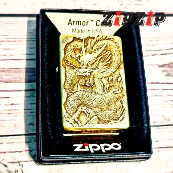 Zippo Chính Hãng USA Amor Brass Khắc Rồng 3D - Ảnh 6