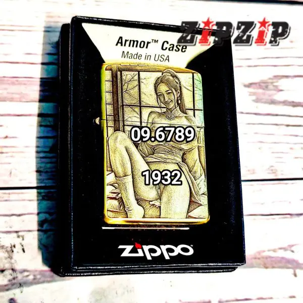 Zippo Mỹ Chính Hãng Amor Brass Khắc Nổi 3D Chủ Đề Bé iu