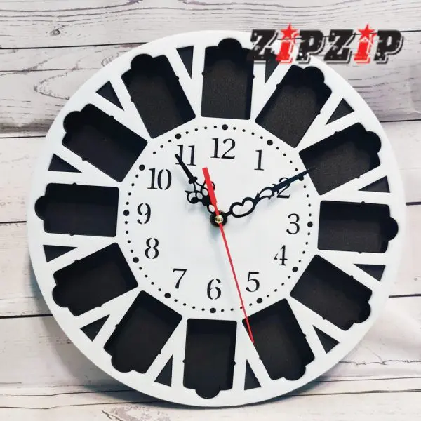 Đồng Hồ Treo Tường Mặt Mica Trưng Bày 12 Cây Zippo - Ảnh 3