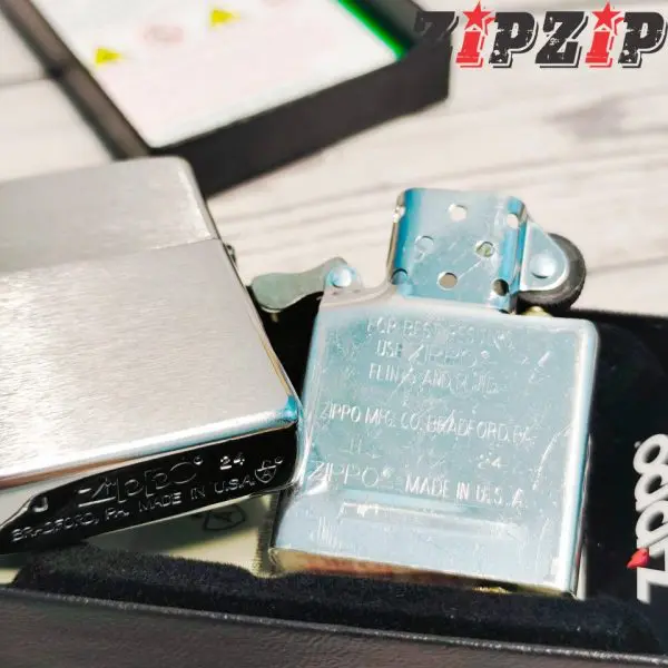 Zippo Brushed Chrome Mỹ Chính Hãng - Ảnh 8