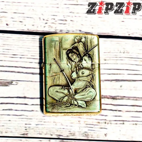 Zippo Mỹ Chính Hãng Amor Brass Khắc 2 Mặt Hình Nghệ Thuật