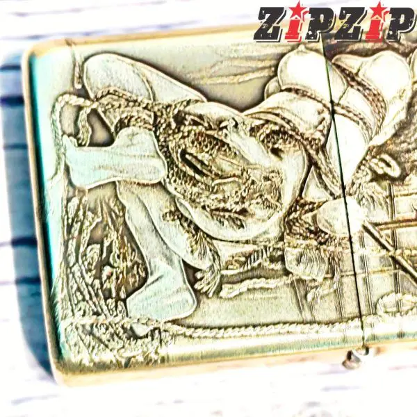 Zippo Mỹ Chính Hãng Amor Brass Khắc 2 Mặt Hình Nghệ Thuật - Ảnh 3