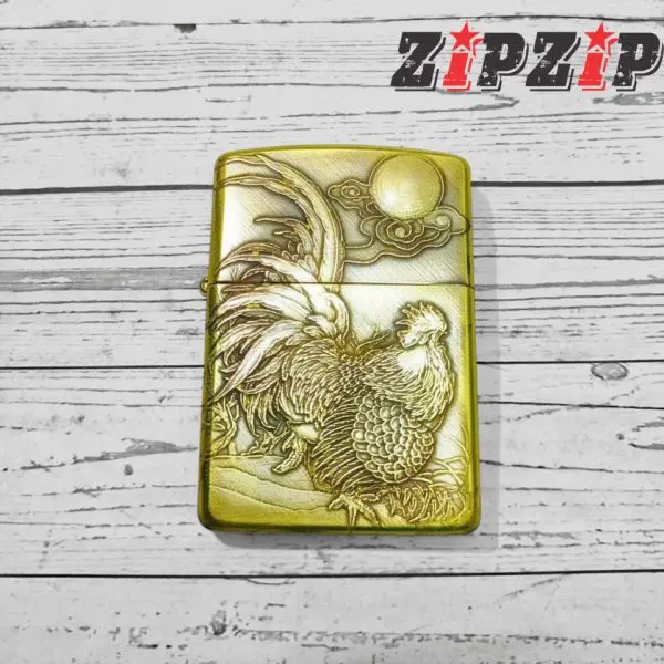 Vỏ Zippo Armor Brass Khắc 3D Chiến Kê
